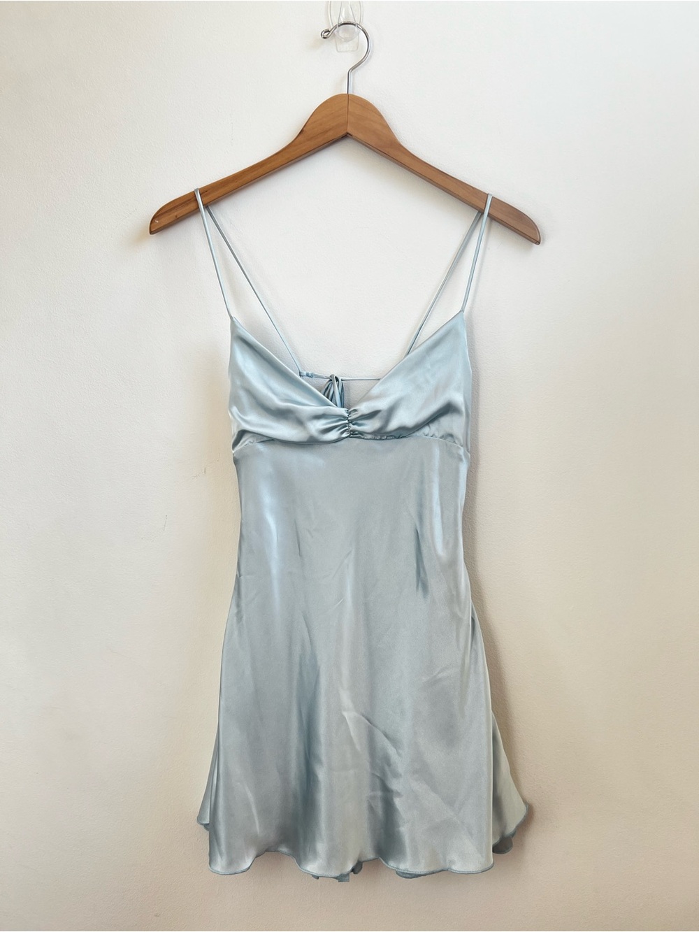 Patsy Satin A-Line Dress in Blue